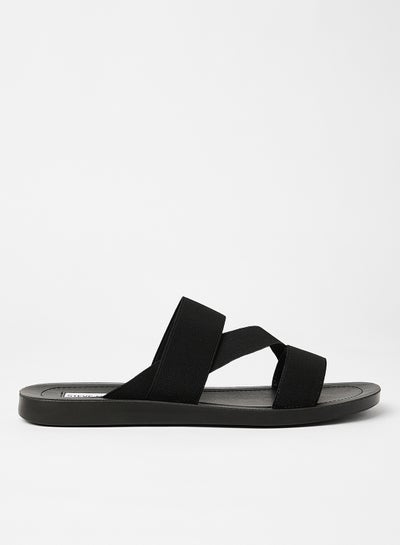 Buy Strappy Flat Sandals Black in Egypt
