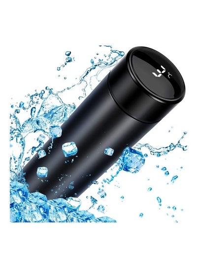 Buy Intelligent Temperature Display Vacuum Insulated Water Bottle Black 500ml in Saudi Arabia