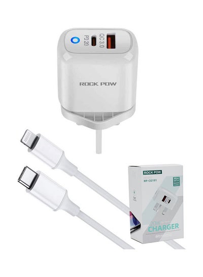 Buy USB Type-C Charger for iPhone 13/12/11 Pro Max X/XR/XS/8/SE 2020/iPad/Samsung S20/Huawei P40/P30 White in UAE