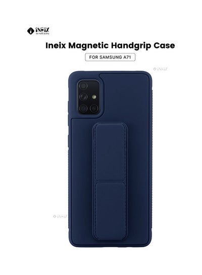 Buy 3-in-1 Magnetic Wrist Strap Hand Grip with Stand Case Cover for Samsung Galaxy A71 4G Navy Blue in Saudi Arabia