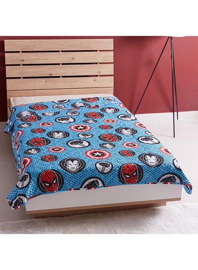 Buy Quited Bedspread AOP Marvel Avengers Print Polyester Multicolour 160x3x220cm in UAE