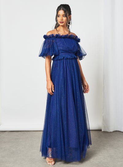 Buy Stylish Maxi Dress Royal Blue in Saudi Arabia