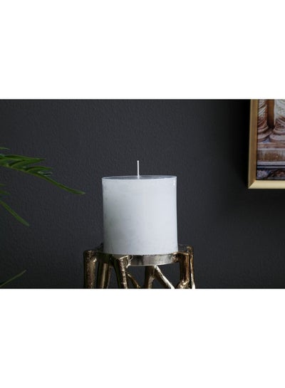 Buy Unscented Pillar Candle White 10x10x10cm in UAE