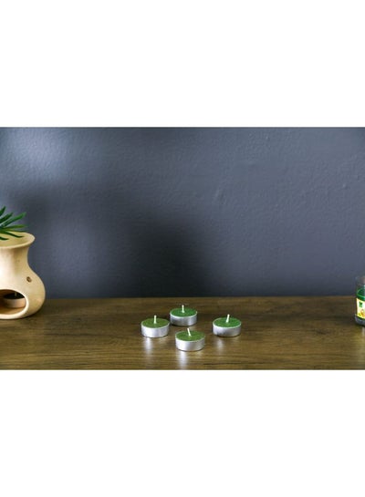 اشتري 25-Piece Tea And Bamboo Tealights Set أخضر/فضي 12جم في الامارات