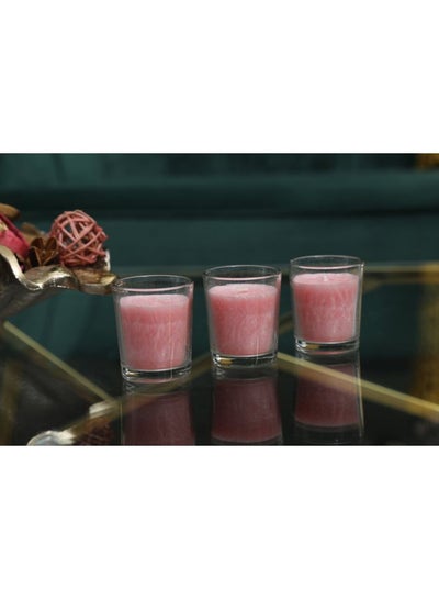 Buy 3-Piece Lilac Scented Jar Candle Clear/Pink in UAE