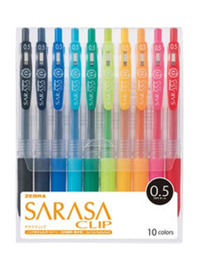اشتري طقم أقلام ساراسا بحبر جل بتصميم مزود بمشبك من 10 قطعة متعدد الألوان في السعودية