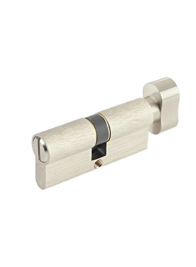 Buy Euro Profile Knob And Coin Turn Door Cylinder Satin Nickel 70mm in Saudi Arabia