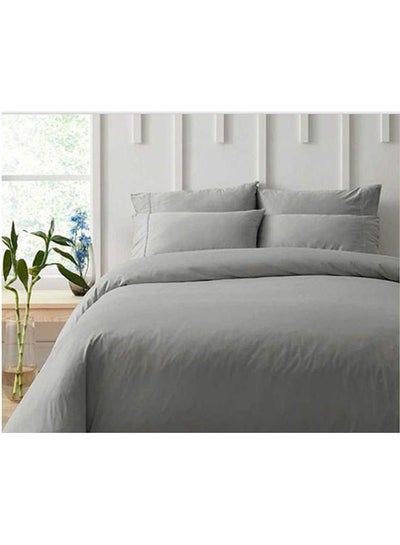 Buy Cotton Duvet Cover Set Cotton Grey 220x240cm in Egypt