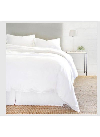 Buy Cotton Duvet Cover Set Cotton White 220x240cm in Egypt