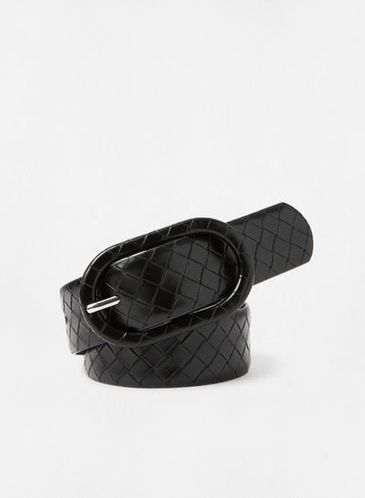 Buy Braided Buckle Belt Black in Saudi Arabia