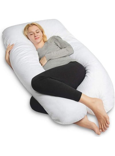 اشتري U Shaped Body Support Pillow قطن أبيض 130x70سم في الامارات