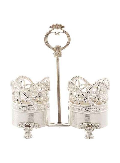 Buy Decorative Spoon Holder Silver 20x8x20cm in Saudi Arabia