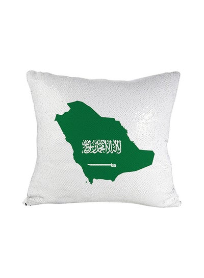 Buy Printed Decorative Pillow White 40x40cm in UAE