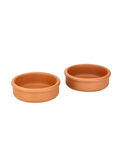 Buy 2-Piece Clay Bowl Brown 15x4.8cm in Saudi Arabia