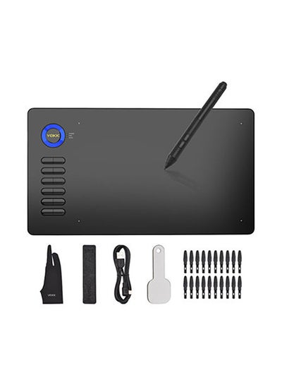 Buy Graphic Drawing Tablet With Sensitivity Battery Pen Blue/Black in UAE