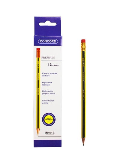 اشتري 12 قلم رصاص جرافيت عالي الجودة من نوع 2HB متعدد الألوان في السعودية