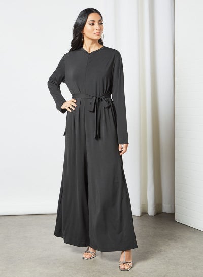 Buy Modest Wide Leg Jumpsuit Black in UAE