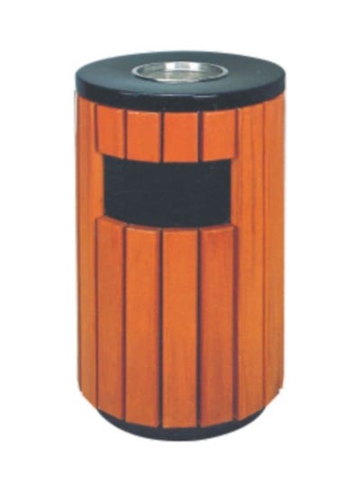 Buy RW-17543 Outdoor Metal And Wood Ashtray Garbage Bin Multicolour 40 x 40 x 80cm in UAE