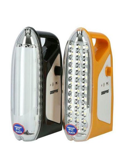 Buy 2-Piece Rechargeable Emergency LED Lantern 200 Hours Working With Automatic Lighting Yellow/Black 33cm in UAE