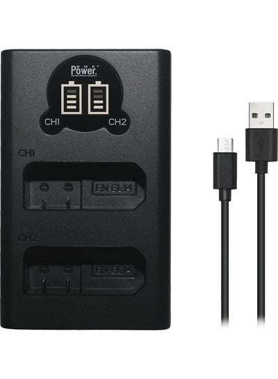 Buy ENEL14 Mini Dual Charger for Nikon D3100 D3200 D3300 D3400 Black in UAE