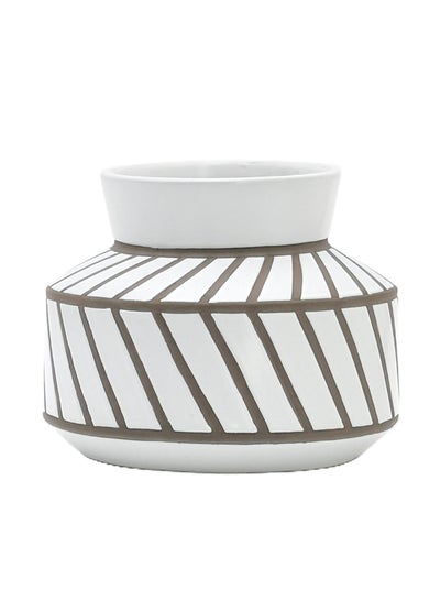 Buy Scandi Modern Design Ceramic Vase Unique Luxury Quality Material For The Perfect Stylish Home N13-008 White/Grey in Saudi Arabia