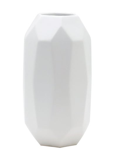 Buy Natural Matte Finish With Unique Design Ceramic Vase For The Perfect Stylish Home N13-048 White 15 x 31cm in Saudi Arabia