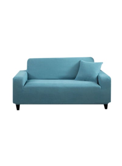 Buy Double Seater Stretch Sofa Cover Blue 145x185cm in UAE