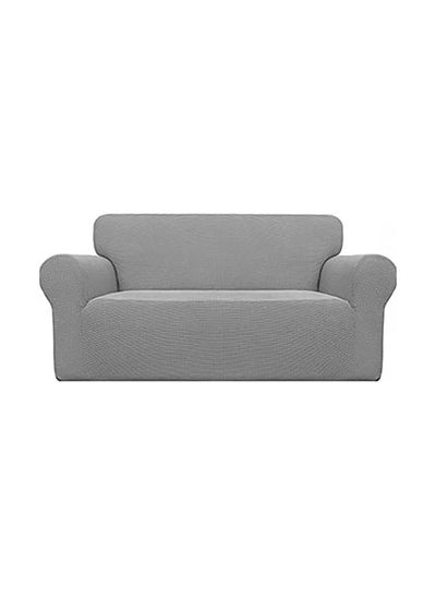 Buy Double Seater Stretch Sofa Cover Light Grey 145x185cm in Saudi Arabia