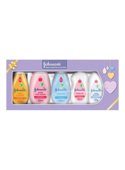 Buy Baby Essentials Gift Box: Shampoo, Soft Lotion, Bath, Oil, Powder And Wipes in Saudi Arabia