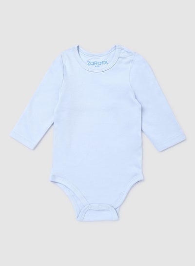 Buy 2 Pack Of Round Neck Plain Onesies Deep Sky Blue in UAE