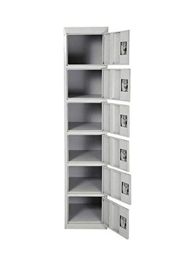 Buy Six Door Metal Locker Grey 40x45x185cm in UAE