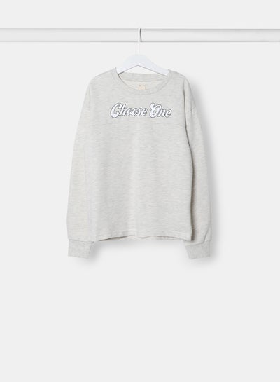 Buy Girls Sweatshirt Grey in UAE