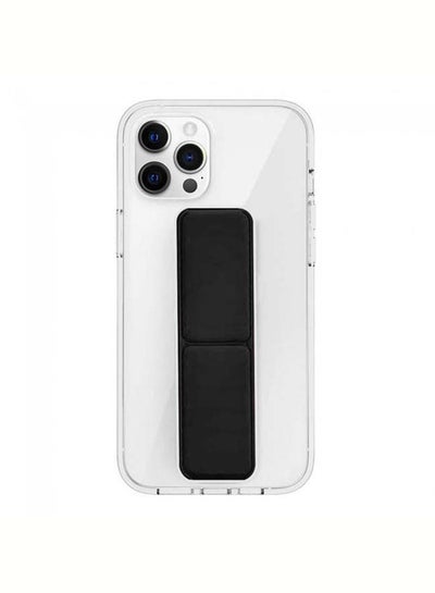 Buy Protective Hand Grip Stand Case Cover for iphone 12 Pro Max Clear/Black in Saudi Arabia