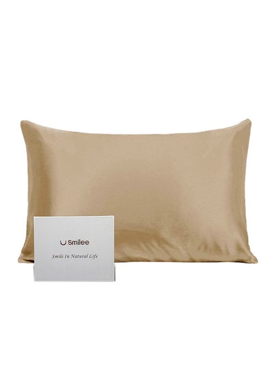 Buy Mulberry Queen Pillowcase Silk Apricot 76 x 51cm in UAE