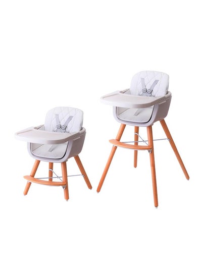 Buy Premium Dual Height Wooden High Chair - White in Saudi Arabia