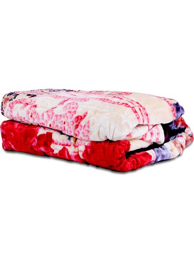 Buy Home 2-Ply Korean Style Embossed Blanket Polyester Multicolour 240x200cm in UAE