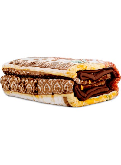 Buy Home 2-Ply Korean Style Embossed Blanket Polyester Multicolour 240x200cm in UAE