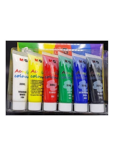 Buy Acrylic Basic Colours 6 Pcs Set Multicolour in Egypt