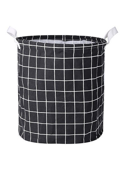 Buy Foldable Lattice Clothes Basket Black 40x35cm in UAE