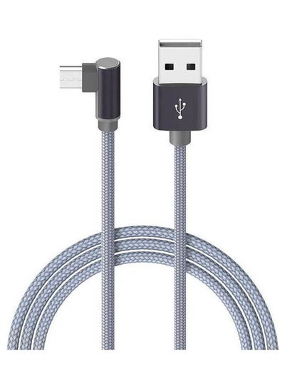 Buy Fast Charging And Data Transmition Micro Cable , L-Type Connector , 2.4A , 1M Metal Gray in Egypt