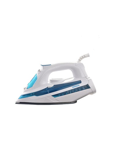 اشتري Steam Iron With Ceramic Soleplate/Anti-Drip/Anti-Calc/Auto Shut-Off/Self Clean 2400W Korean Technology 320 مل 2400 وات DSI2028W أزرق أبيض في السعودية