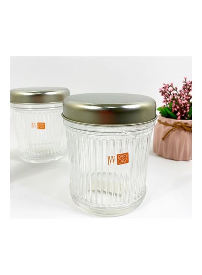 اشتري Industrial Chic Jar With Aluminium Lid Transparent 12سم في السعودية