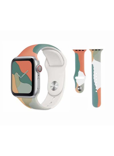 Buy Replacement Band For Apple Watch Series 6/SE/5/4/3/2/1 Snow Orange in UAE