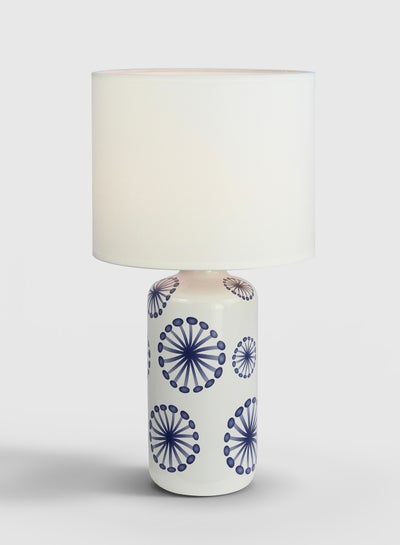 Buy Dandelion Ceramic Table Lamp Unique Luxury Quality Material for the Perfect Stylish Home AT16102 Blue/Off White 25 x 49 Blue print/Off White in UAE