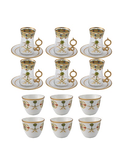 Buy 18-Piece Tea And Coffee Set Multicolour 12cm in Saudi Arabia