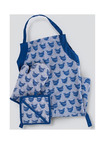 Buy 3-Piece Apron Set Blue Freesizecm in Egypt