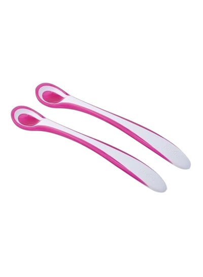 Buy 2- Piece Thermosensitive Spoons Set - Pink/White in Saudi Arabia