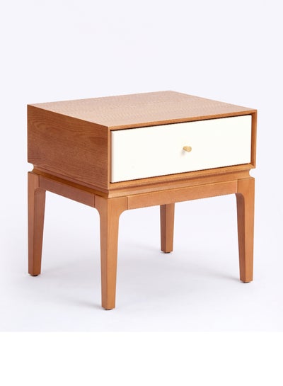 Buy Bedside Table Luxurious - Solid Wood Nightstand Comdina - Bedroom Furniture Burnt/Brown 600 x 500 x 600mm in UAE