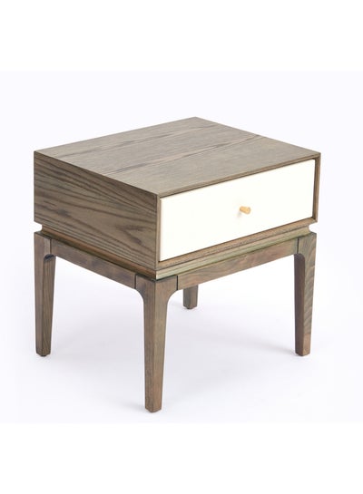Buy Bedside Table Luxurious - Size 600 X 500 X 600 Solid Wood Ash Brown Nightstand Comdina - Bedroom Furniture in UAE