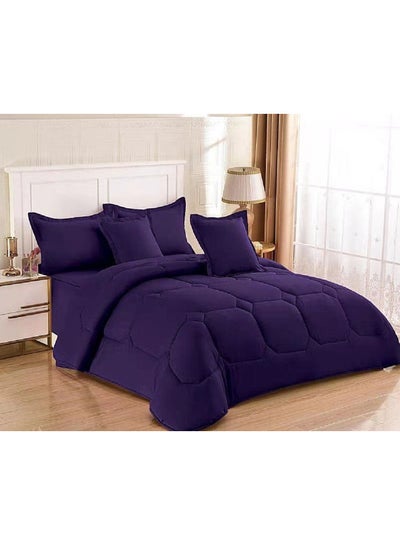 Buy 4-Piece Comforter Set Microfiber Blue 170X220cm in Saudi Arabia